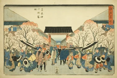 Člen Ason at Yoshiwara (Sakura v Yoshiwara), ze série ``Fa je členem Edo (slavné místo v Edo)
