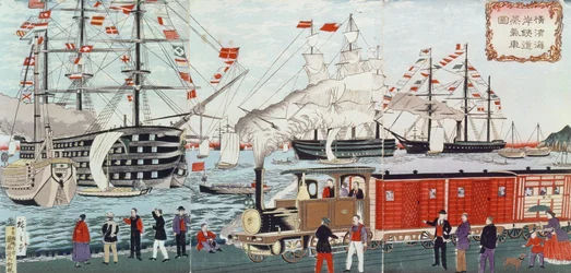 Dar železnice Japoncům od komodora Perryho v roce 1853
