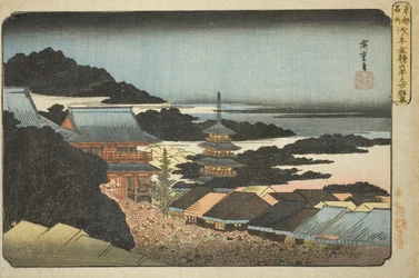 Davy na konci roku v chrámu Kinryuzan v Asakusa (Asakusa Kinryuzan toshi no ichi gunshu), ze série "Slavná místa ve východním hlavním městě (Toto meisho)"