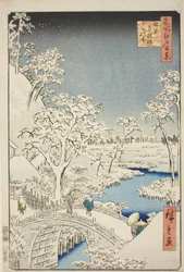 Meguro (Meguro Taiko Bridge, Yuino Hill), ze série hřebene, z Edo (Sto slavných pohledů na Edo) “