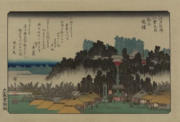 Večerní zvon v Ikegami. Ze série Osm pohledů v okolí Eda, 1838.