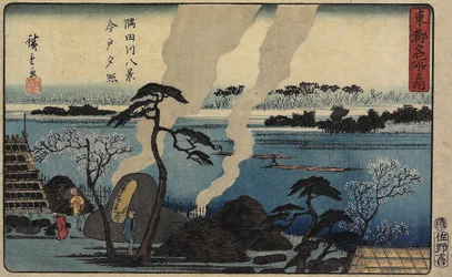 Evening Glow at Imado, c. 1840-1842