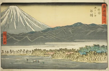 Numazu – Ne. 13, ze série „Padesát tři stanic Tokaidó (Tokaido gojusan tsugi), také známé jako Reisho Tokaido