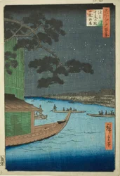 Pine f Sutto s plan d Umaya, řeka Asakusa (urn na obranu řeky Asakusa), z hřebene série pro pohled na hřeben)
