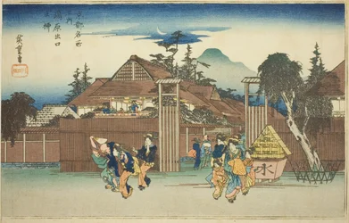 Te wi w Tre at Te ga hand f Shimabara p wear quar hand r (Shimabara exit Willow), z te série "slavné pohledy na dům a místo bydliště" ”