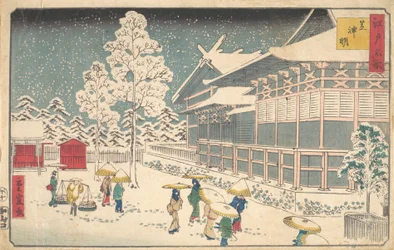 Slavná místa Edo: Shiba Shinmei, 19. století.