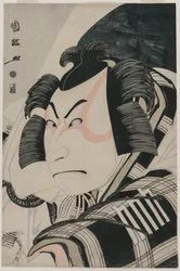 Nakamura Nakazo II jako Matsuomaru ve scéně zastavení kočáru, 1796.