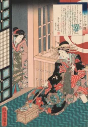 Tee f te school r hand shiratama od Utagawa Toyokuni
