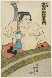 Wrestler Takaneyama Seiemon ze stáje Higo, 1830-1844