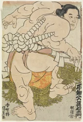 Zápasník jokozuna Širanui Dakuemon ze stáje Higo, 1830-1844