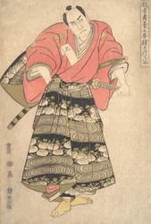 Herec Sawamura Sojuro III v roli Shimada Juzaburo, ze série Image ..., ca. 1795.