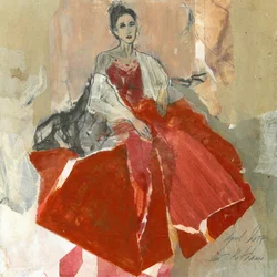 Elegantní žena v červeném
