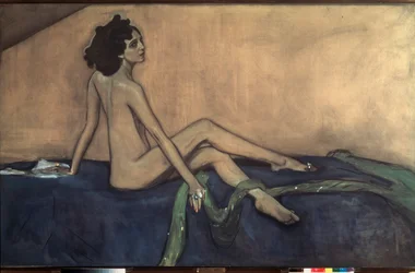 Portrét baletky Idy Rubinsteinové (1885-1960). Dílo Valentina Alexandroviče Serova (1865-1911), tempera a černá křída na plátně
