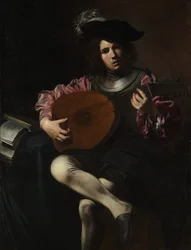 Loutnista, kolem 1625-26
