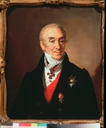 Portrét Sergeje Kušnikova (1767-1839), ruského politika - Portrét Sergeje Kušnikova - Obraz Vasilije Andrejeviče Tropinina (Vassili Tropinin) (1776-1857), olej na plátně