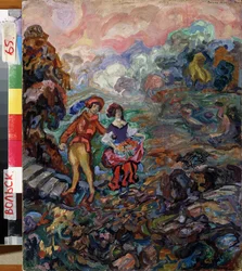 Pohádka. Malba Vasilije Dmitrieviče Milliotiho (1875-1943), olej na dřevě