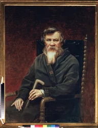 Portrét historika a novináře Michaila (Michel) Pogodina (1800-1875). Obraz Vasilij (Vasili) Grigorjevič Perov (1834-1882), olej na plátně