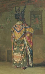 Buddhistický lama během dovolené v klášteře Pemionchi, 1874-76