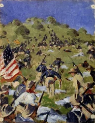Charge of the Rough Riders u San Juan Hill v roce 1898, c. 1900