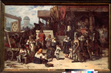 Soud velkoknížete - obraz Vasilliho Ivanoviče Surikova (Vasily Surikov nebo Vassili Surikow) (1848-1916), olej na plátně