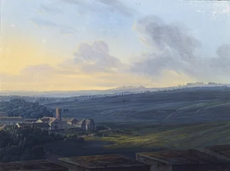 Pohled na Carskoje Selo z Bílé věže, po roce 1826