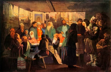 „Kouzelník přijíždí na vesnickou svatbu“, 1874, 1965.
