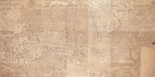 Mapa Káhiry, pohled z ptačí perspektivy, 1549