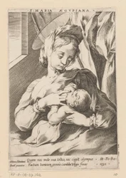 Marie kojící dítě S. Maria Aegypiana (titul na předmětu)