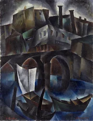 Pohled na Tiflis (nebo Tbilisi, Gruzie) - Pohled na Tiflis Malba od Vera Rockline (Rokhlina) (1896-1934) Olej na plátně 1919-1920 Rozměr 97,5x75,5 cm Soukromá sbírka