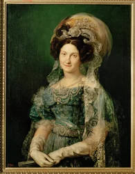Marie Kristýna Bourbonská, čtvrtá manželka Fernanda VII (malba na plátně)