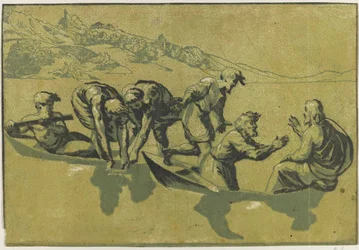 Zázračný návrh ryb po Raphaelovi, kolem roku 1540.