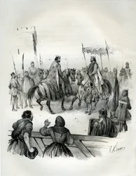 Rozhovor v roce 1023 Henriho 2 (známého jako Chromý a svatý, 973-1024), německého císaře (vévody bavorského a krále Germánie) a Roberta 2 Pieux (970-1031), francouzského krále od roku 996 do své smrti. Robert byl synem Huga Kapeta, jehož korunovace v roce