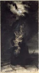 Casquets Lighthouse, 1866 (pero a inkoust na papíře)