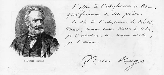 Victor Hugo věnoval Anglii svou knihu o Shakespearovi, kolem roku 1864