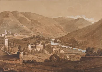Město v alpském údolí, n.d.