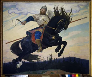 Ilya Muromets (Elie z Murom) (Ilya Muromets). Ruský legendární hrdina. Obraz Viktor Michajlovič Vasněcov (1848-1926), olej na plátně