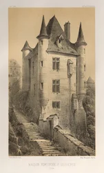 Architecture Pittoresque ou Monuments des XVeme. Et XVIeme. Siecles: Chateaux de France des XV et XVI Siecles: Pl. 60, Maison Fortifiée À Uzerches (Corrère)   1312341   cs       czech Successfully Translated  Original: Farvestudie til Langelinie-billedet T