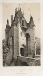Malebná architektura aneb památky 15. století. A XVI. Století: Francouzské zámky XV a XVI Století: Pl. 95, Porte de Villeneuve-Le-Roi (Yonne)