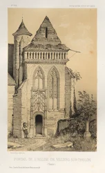Malebná architektura aneb památky 15. století. A XVI. Století: Chateaux De France XV a XVI Století: Pl.2, Portál kostela Villiers Sur-Tholon (Yonne)