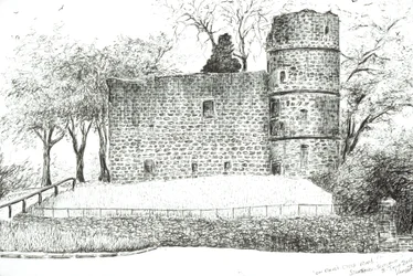 Ruina ve Strathavenu, 2012, (tuš na papíře)