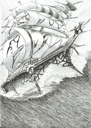 Storm Creators Arafurské moře, 2017, (tuš na papíře)