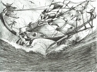 Storm Creators Arctic Ocean, 2017, (inkoust na papíře)