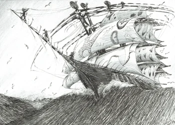 Storm Creators Barentsovo moře, 2017, (tuš na papíře)