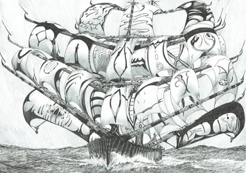 Storm Creators Východosibiřské moře, 2017, (tuš na papíře)