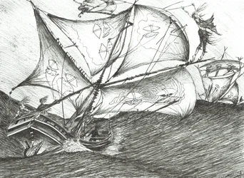 Storm Creators Indický oceán, 2017, (inkoust na papíře)