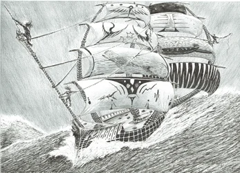 Storm Creators Irish Sea, 2017, (tuš na papíře)