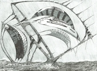 Storm Creators Laptev Sea, 2017, (inkoust na papíře)