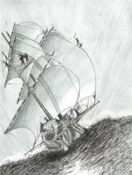 Storm Creators Molucca Sea, 2017, (inkoust na papíře)