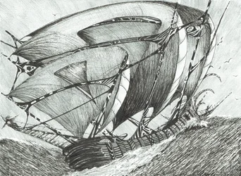 Tvůrci bouří Azovské moře, 2017, (Ink on Paper)