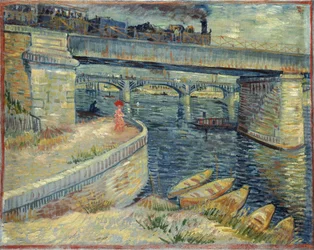 Mosty přes Seinu v Asnières, 1887.